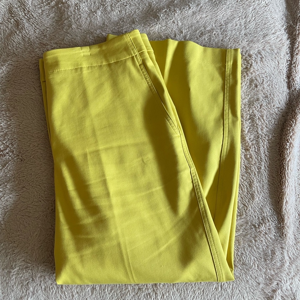 Ann Taylor Yellow Cropped Wide-Leg Pants - Picture 7 of 8